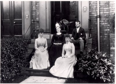 Family Group on the Steps of 43 Reginald Terrace, Leeds, c.1889 by English Photographer